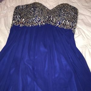 Long dark blue formal dress